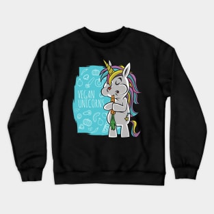 Vegan unicorn funny gift idea Crewneck Sweatshirt